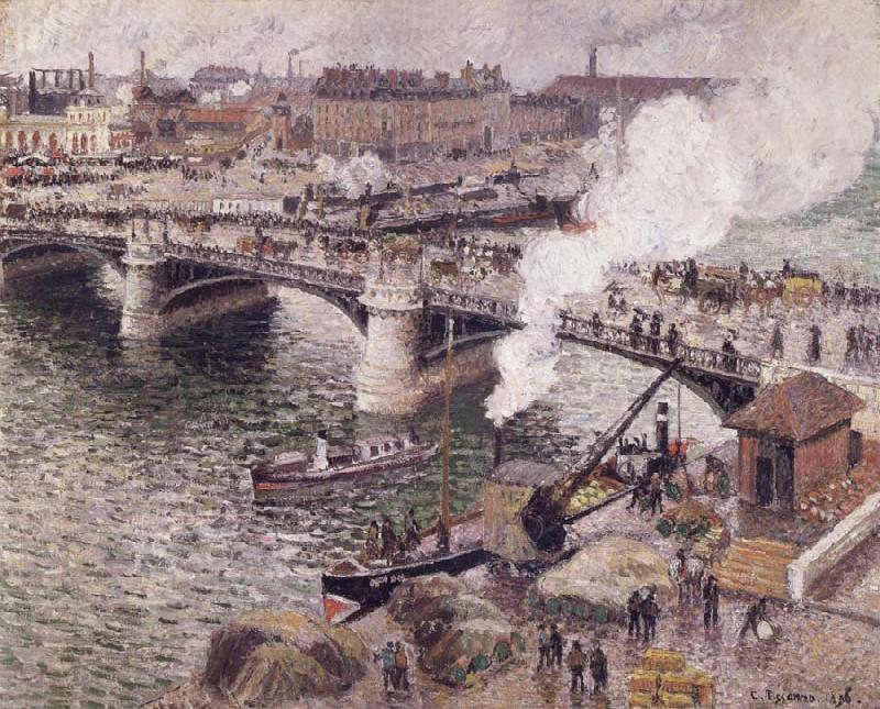 Camille Pissarro Pont Boieldieu in Rouen,damp weather China oil painting art